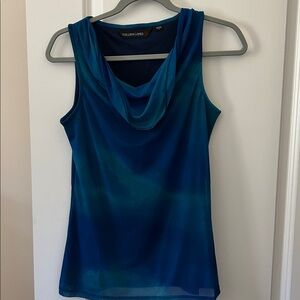 Colleen Lopez Vibrant Blue Sheer Blouse